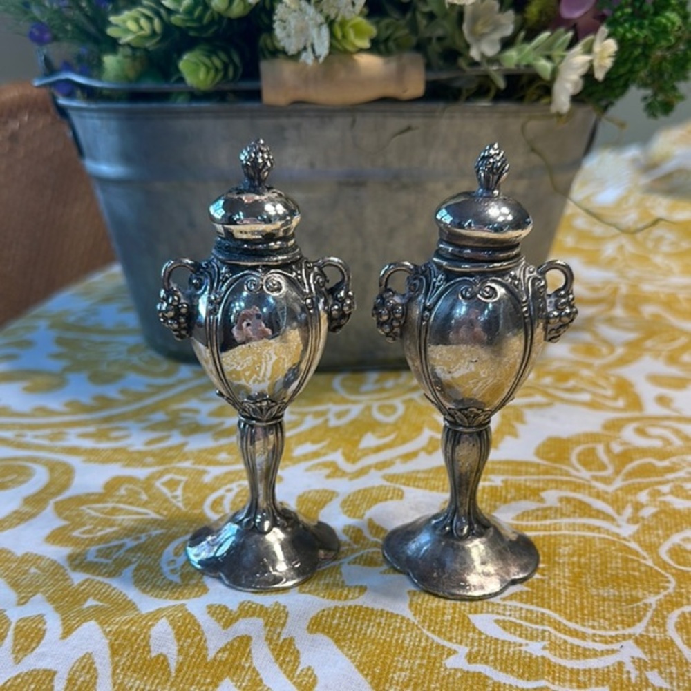 Ornate Silver Decor Accents with Intricate Design